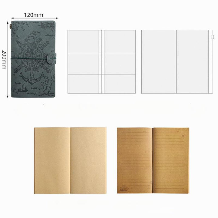 vintage-tied-handbook-set-kraft-notebook-green