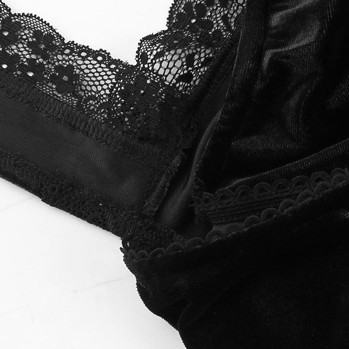 details of women black long sleeve gothic sexy lace dress