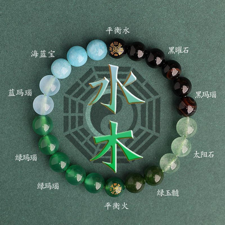 size of wood and water element bracelet five elements feng shui bracelet