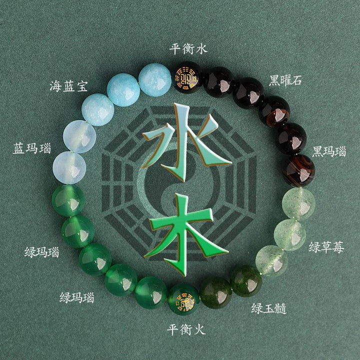 size of wood and water element bracelet five elements feng shui bracelet